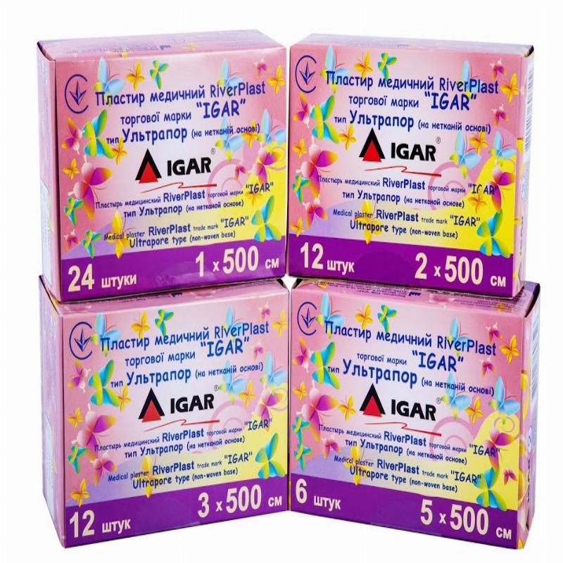 Пластир медичний RiverPlast "IGAR" Ультрапор (на нетканій основі) 1 х 500 см